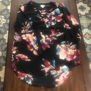 Black with flowers maternity top